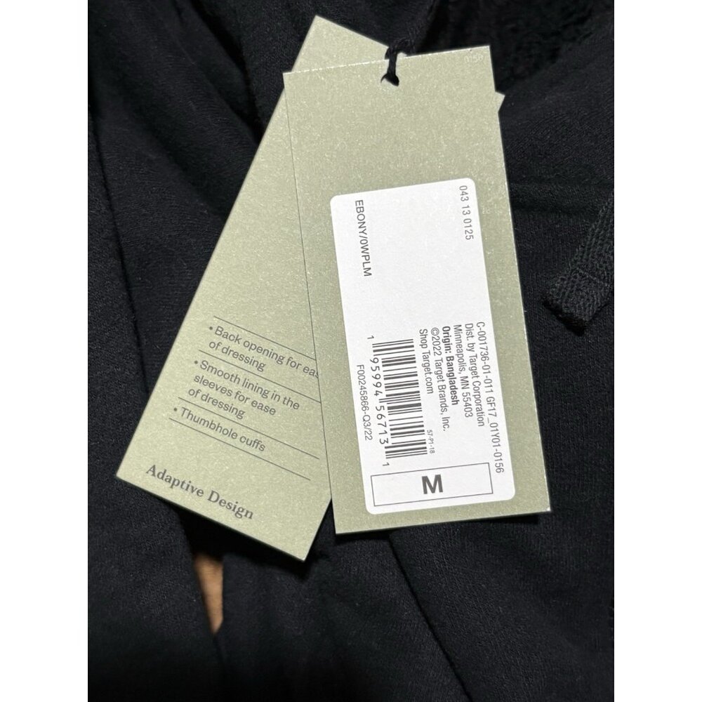 Goodfellow & Co Men's Quarter Zip Black Adaptive Sweatshirt- Size Medium - Picture 4 of 8